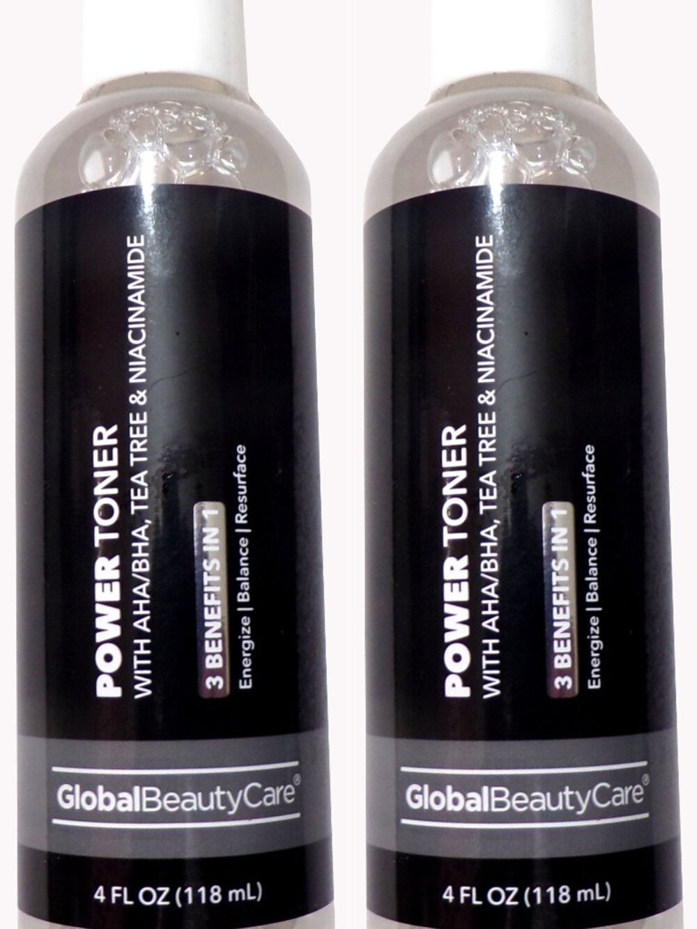 Global Beauty Care Power Toner with AHA/BHA, Tea Tree & Niacinamide Set